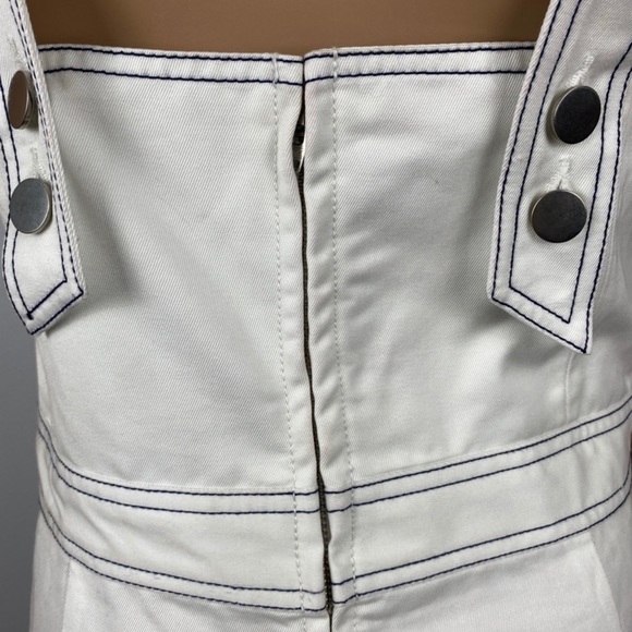 BLDWN WHITE BUTTON FRONT DENIM MINI DRESS - Picture 11 of 13